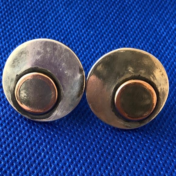 Midcentury modern sterlingmixed metal cuff links